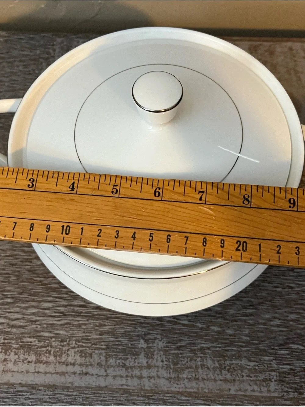 Crown Platino pattern by Yamaka Tureen and Butter Dish